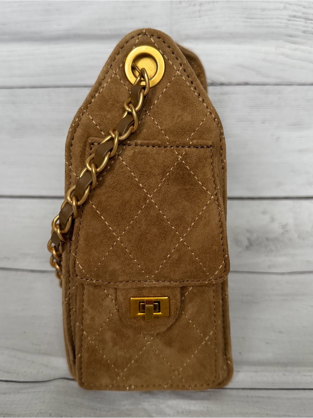 Unbranded Suede Chain Drawstring Shoulder Bag - Picture 4 of 11